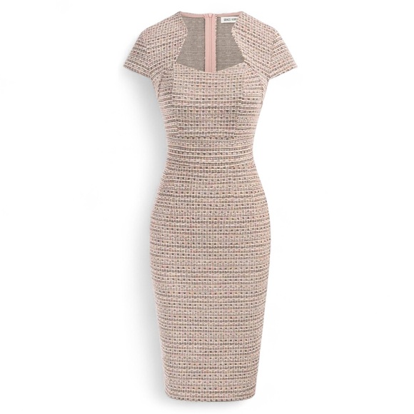 Grace Karin Pink Tweed Metallic Bodycon Dress – Size M (NWT) - Picture 1 of 7